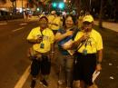 Ham radio volunteers (L-R) Rick Kimitsuka, KH6OM; Dana Pagalaboyd, WH6GOD, and Clem Jung, KH7HO, supported communication at Aid Station 3. 